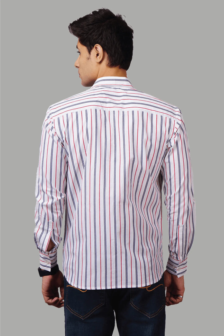 Regular Fit Striped Multi Color Pure Cotton Shirts for Men - Peplos Jeans