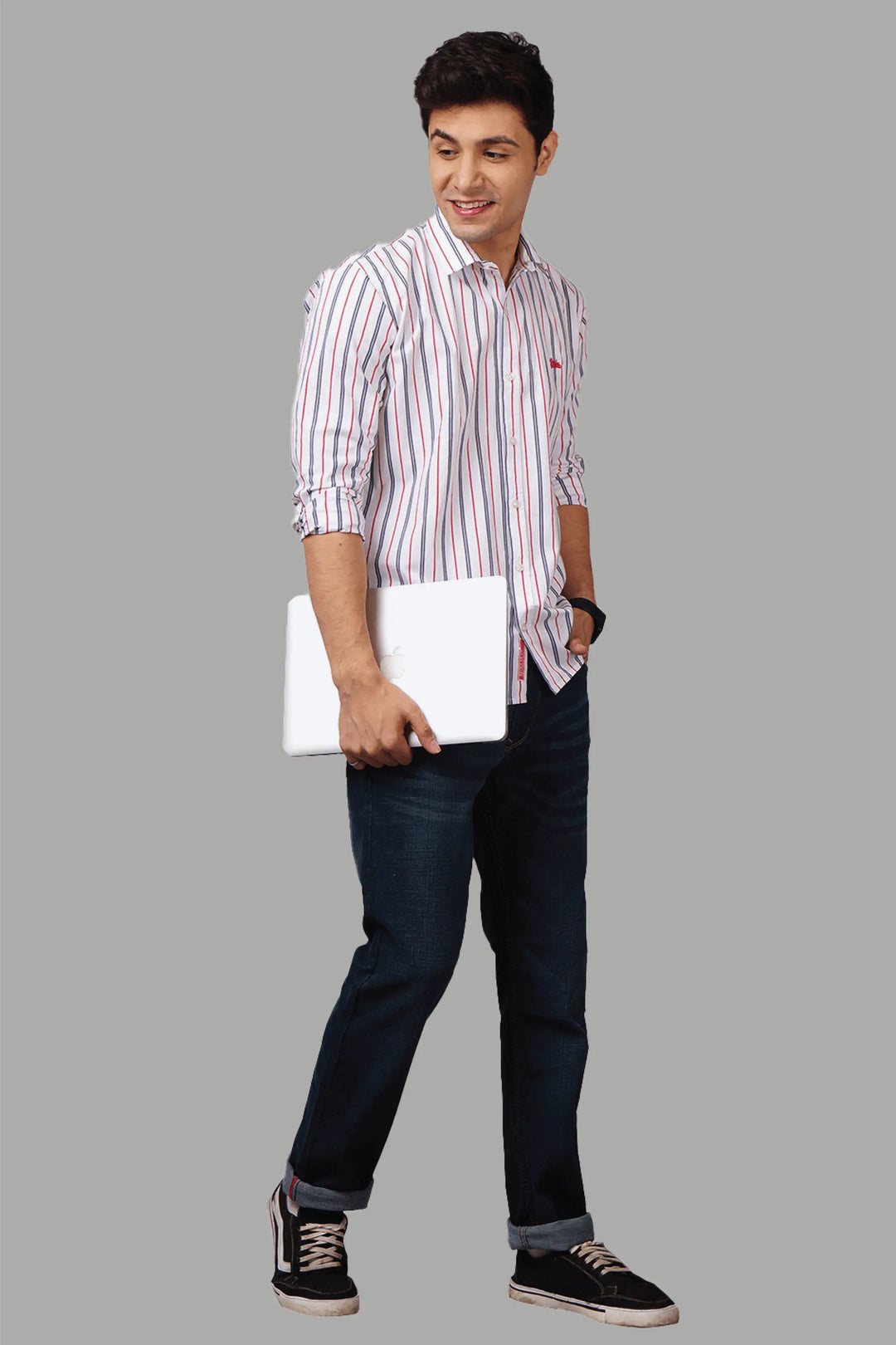 Regular Fit Striped Multi Color Pure Cotton Shirts for Men - Peplos Jeans