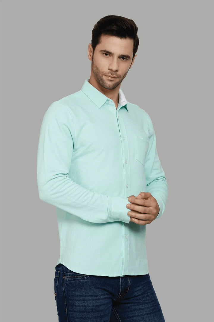 Regular Fit Sea Green Polo Shirts for Men - Peplos Jeans