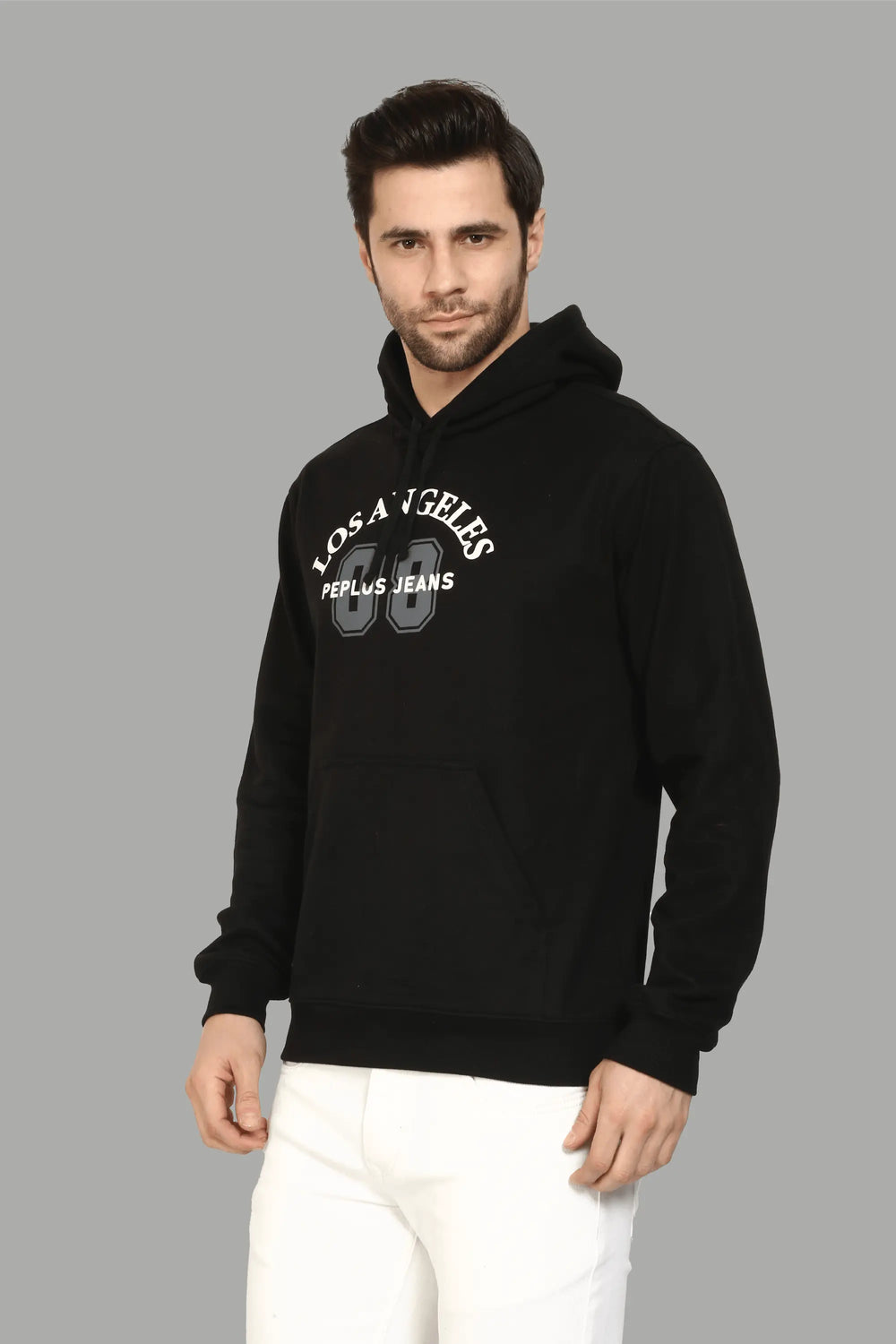 Regular Fit Printed premium Black Hoodie For Men - Peplos Jeans 