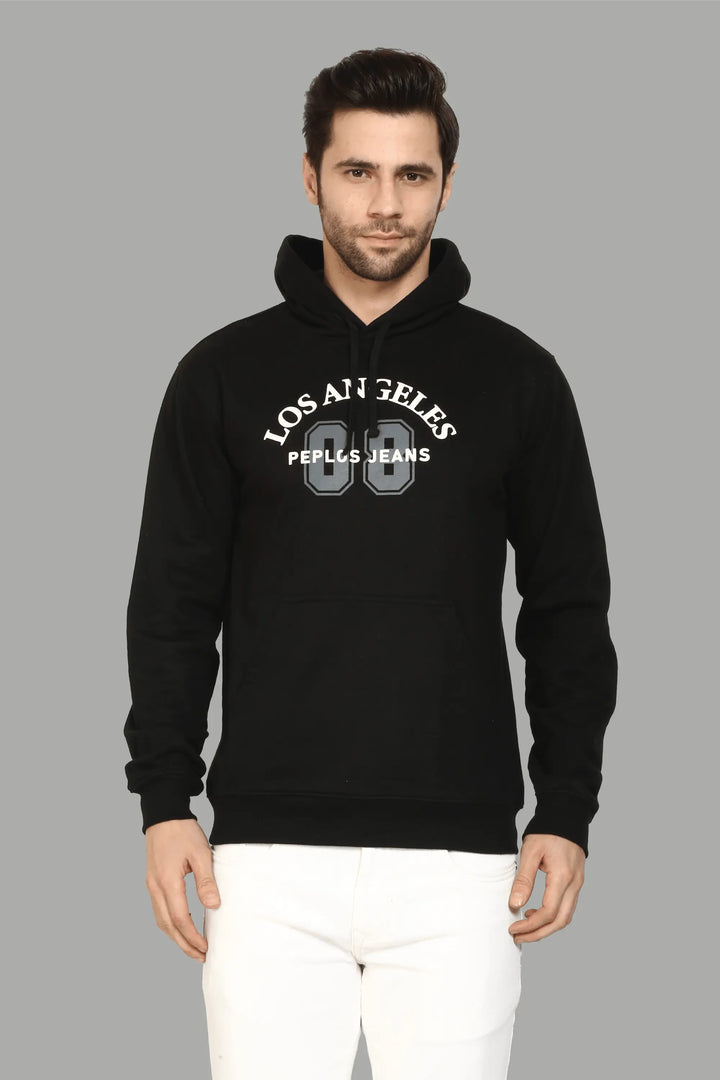 Regular Fit Printed premium Black Hoodie For Men - Peplos Jeans