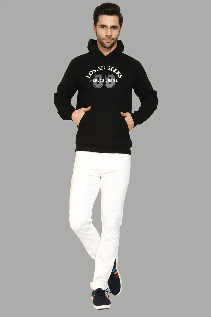 Regular Fit Printed premium Black Hoodie For Men - Peplos Jeans