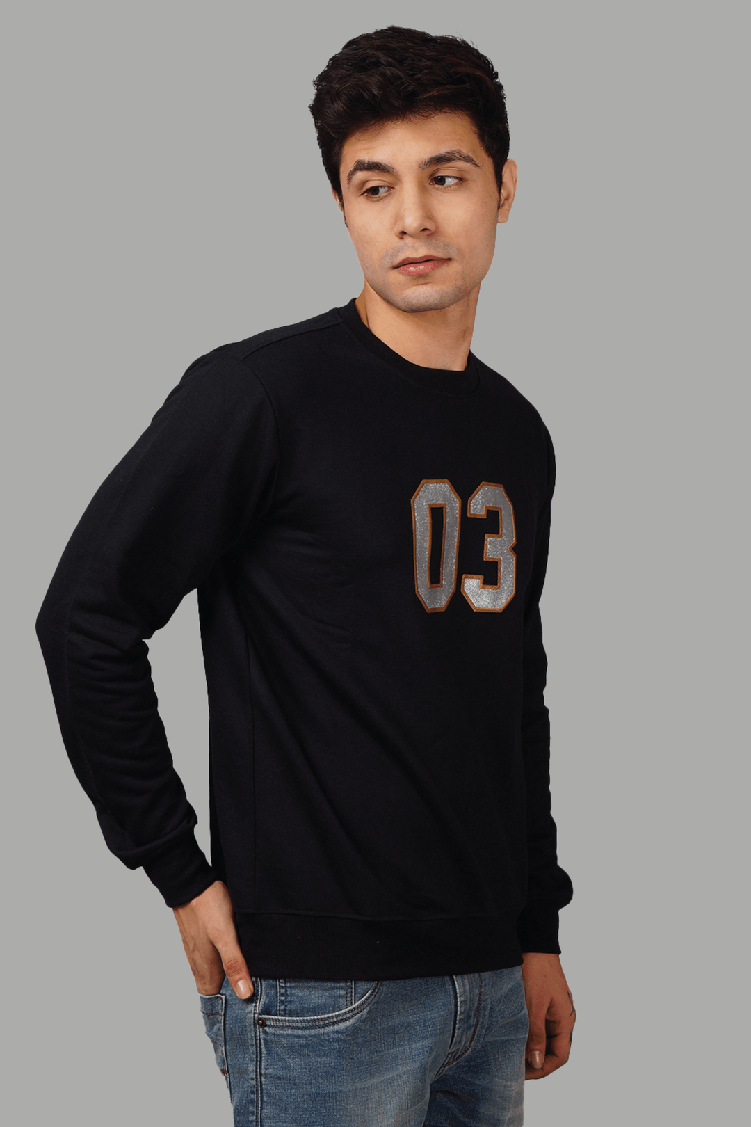 Regular Fit Printed Black Sweatshirt For Men - Peplos Jeans