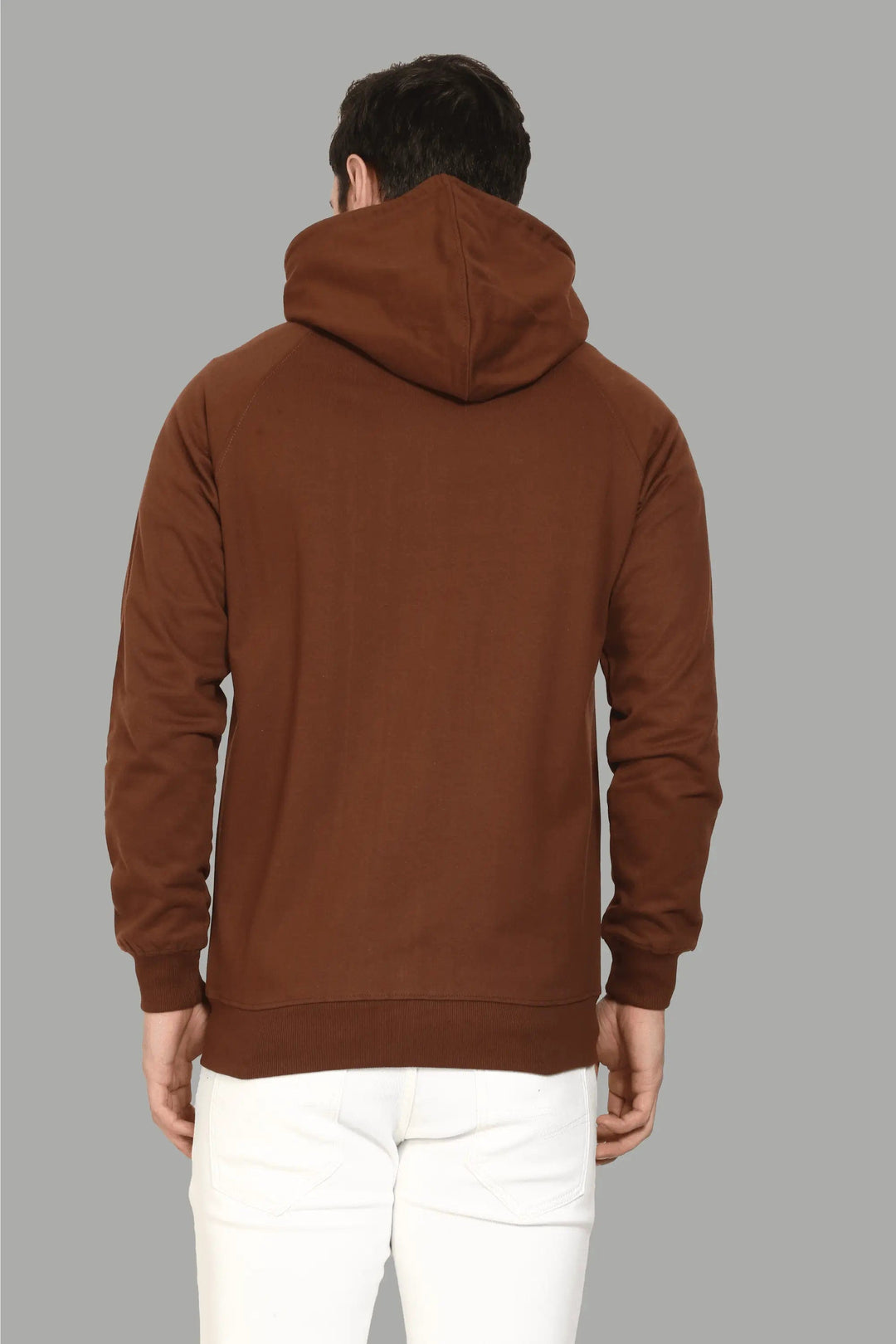 Regular Fit Coffee Color Printed with Zipper Hoodie For Men - Peplos Jeans