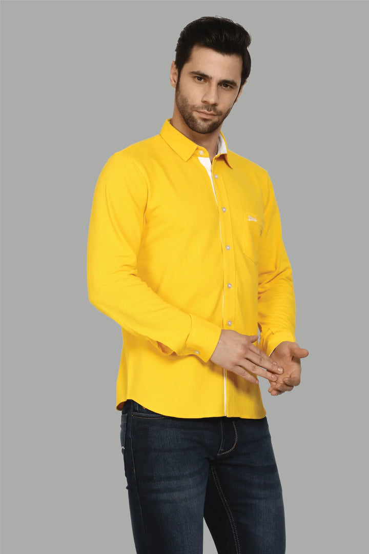Regular Fit Shine Yellow Polo Shirt for Men - Peplos Jeans