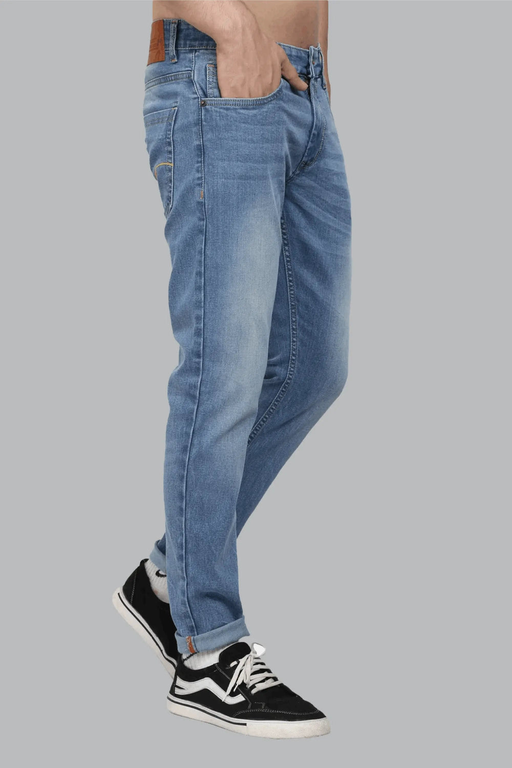 Ankle Fit Premium Light Blue Men's Denim Jeans - Peplos Jeans 