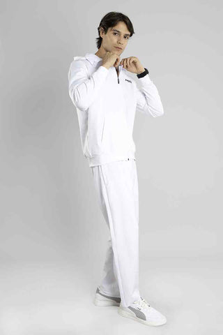 Regular Fit Hooded Men's White Tracksuit