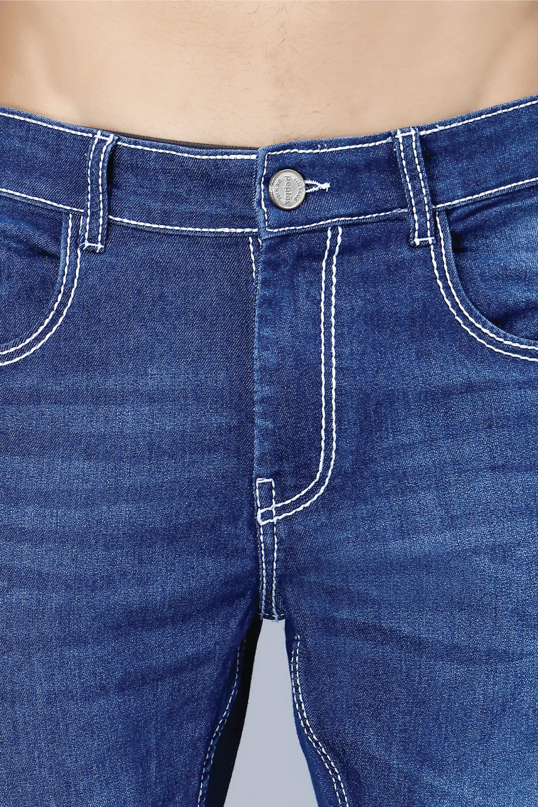 Men's Slim Fit Dark Blue Stretchable Solid Denim Jeans