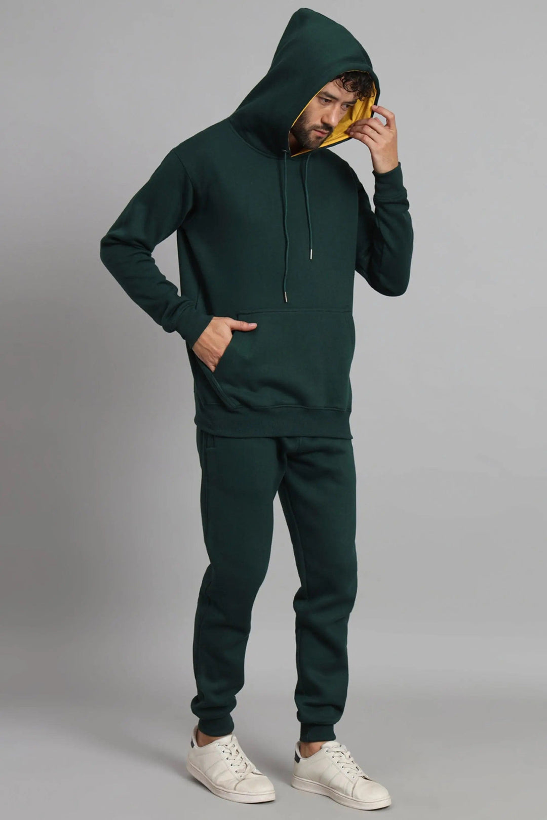 Men's Bottle Green Premium Cotton Joggers