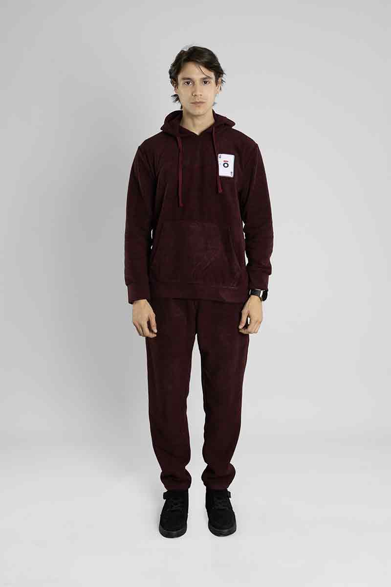 Regular Fit Fleece Co-ord Set (Wine)