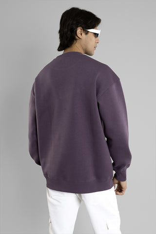 Oversized Printed Sweatshirt For Men (Purple)