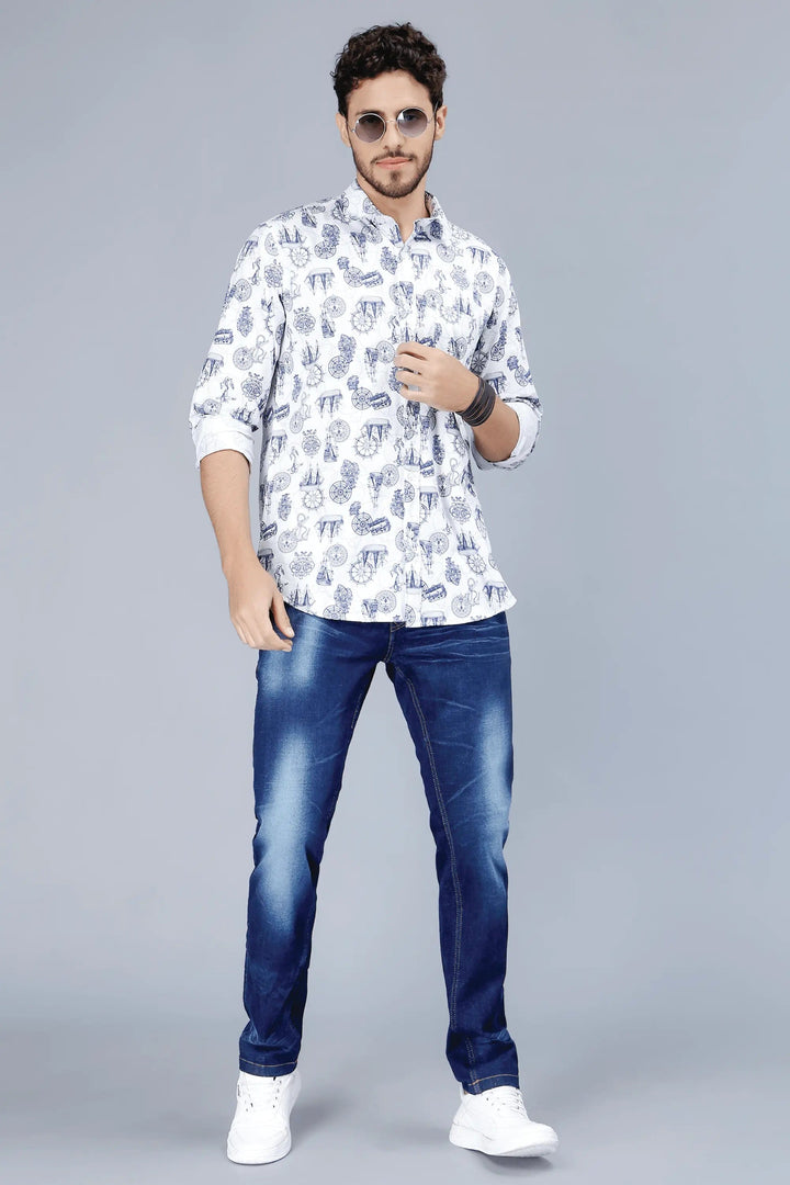Men's Multi Color Stylish Printed Casual Shirt - Peplos Jeans 