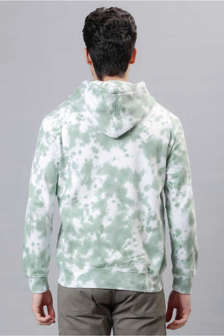 Regular Fit Olive Tie & Dye Premium Trendy Hoodie For Men