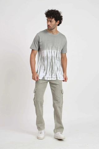 Men's Loose Fit Multiple Pocket Grey Denim Cargo Pant