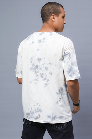 Tie dye Grey Color Oversized T Shirt for Men