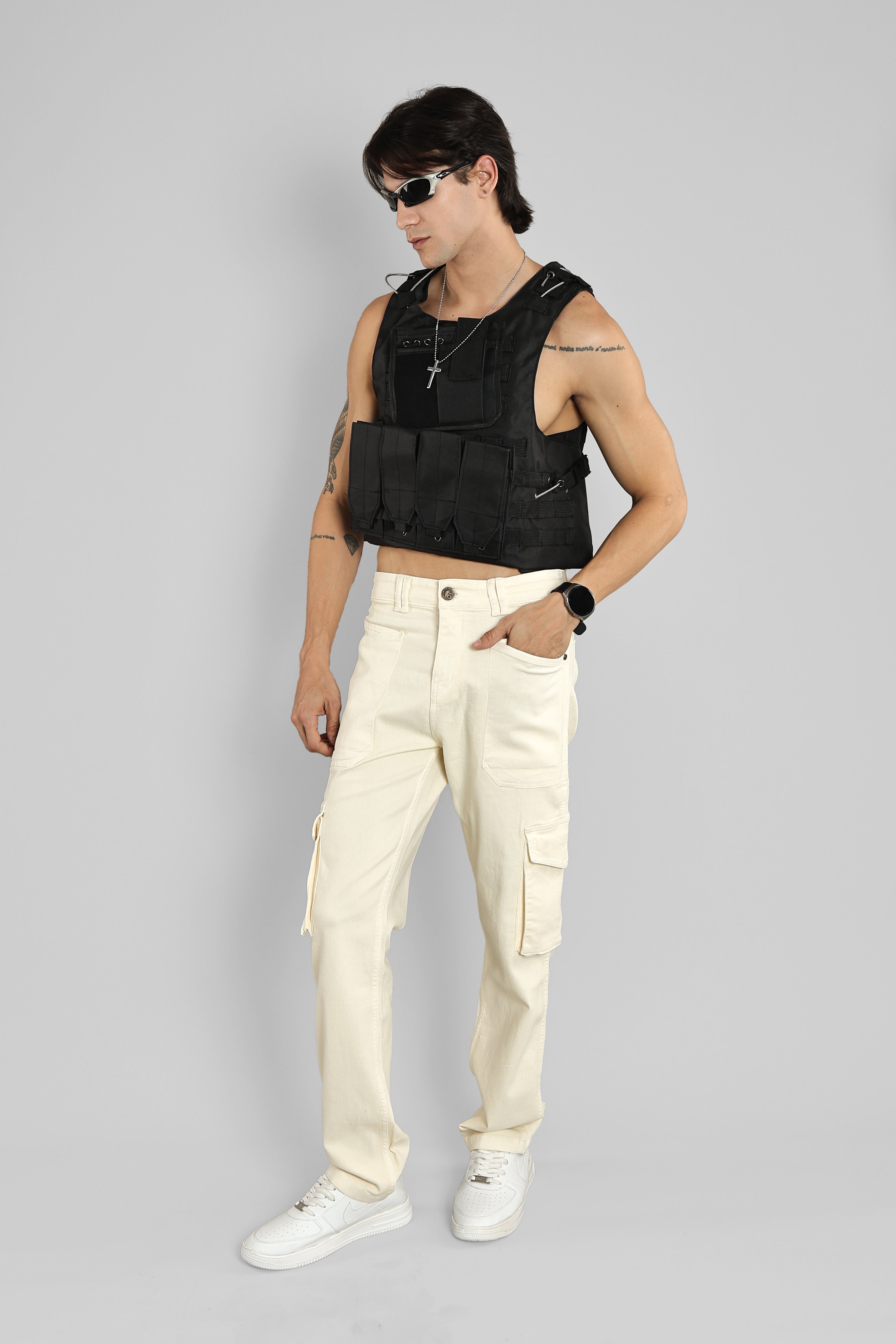Ivory Color Cargo Pants for Men - Peplos – Peplos Jeans