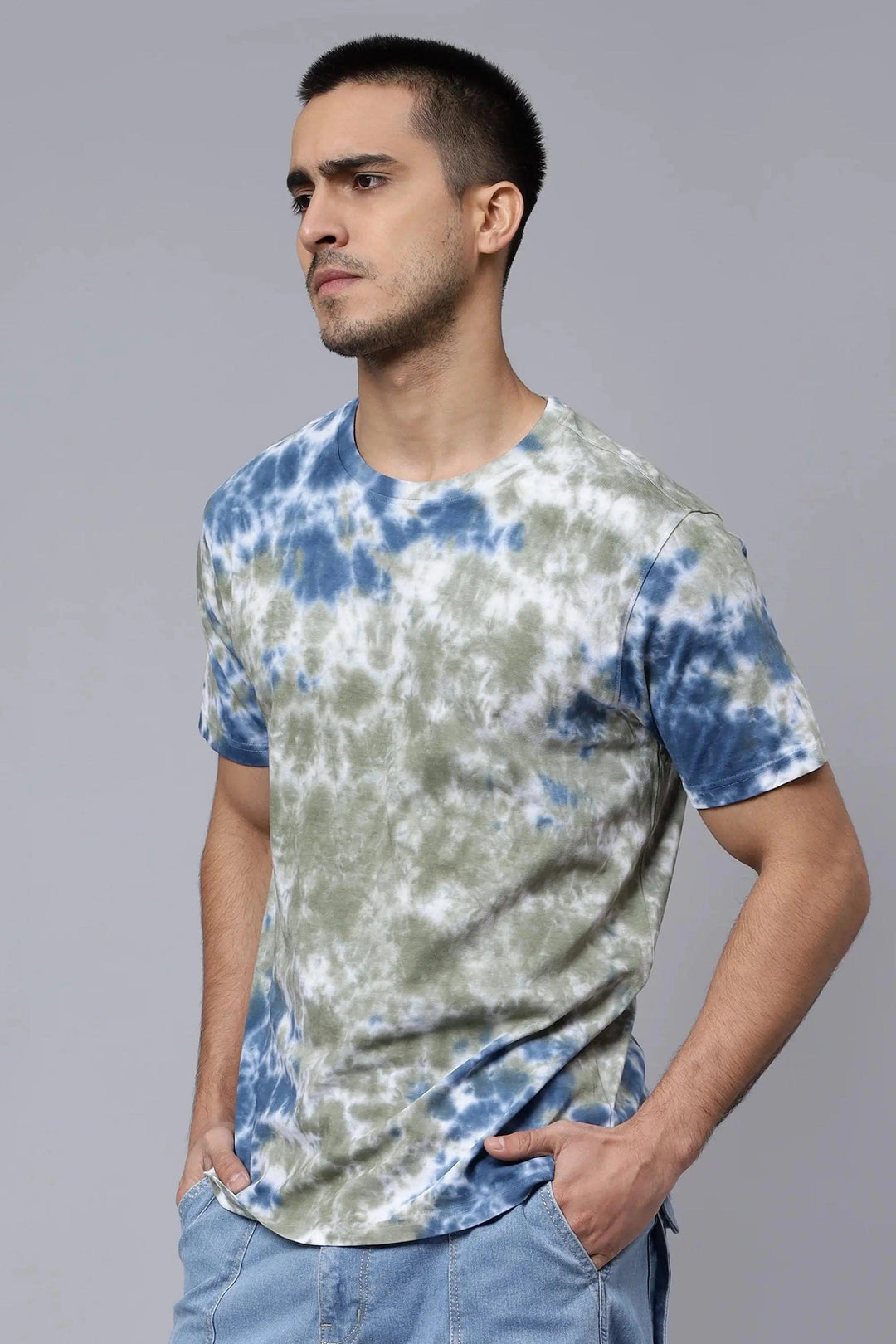 Men's Multi Color Pure Cotton Tie & Dye T-shirt