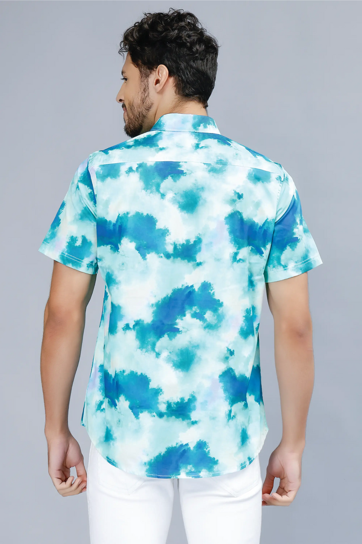 Men's Multi Color Trendy Style Printed Half-Sleeve Shirt