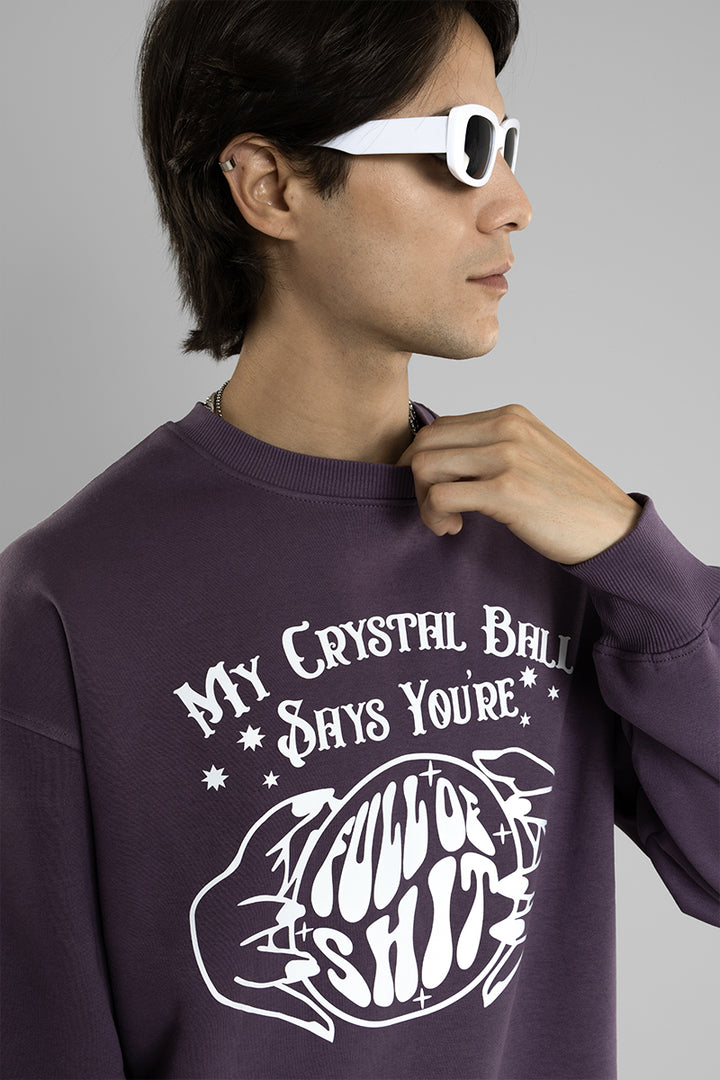 Oversized Printed Sweatshirt For Men (Purple)