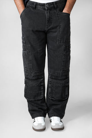 Utility Cargo Pants for Men (Black)