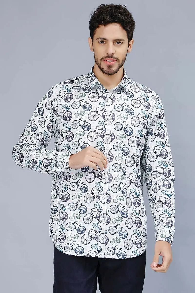 Men's Multi Color Trendy Style Printed Casual Shirt