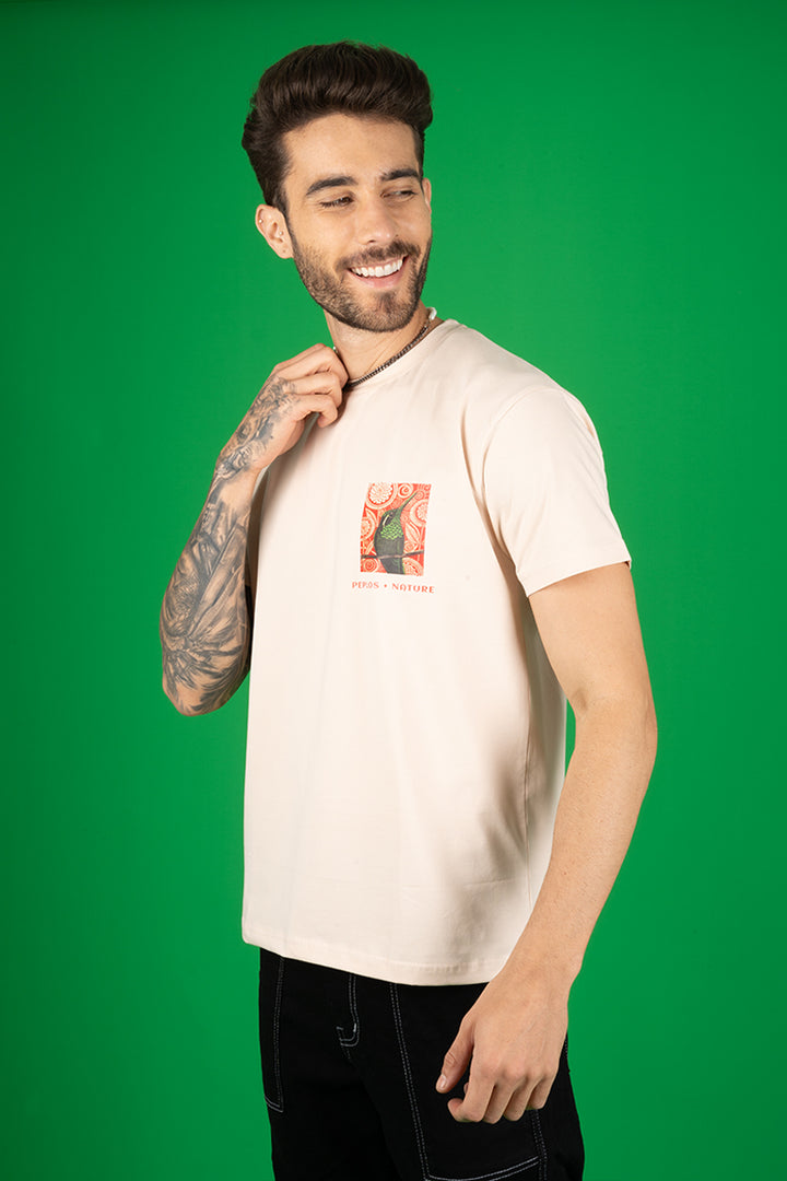 Men's Fawn Printed Regular Fit T-Shirt