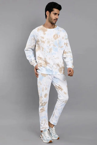 Regular Fit Tie Dye Sweatshirt and Pants Set For Men