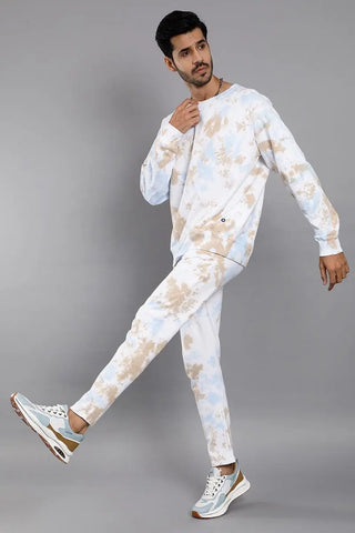 Regular Fit Tie Dye Sweatshirt and Pants Set For Men