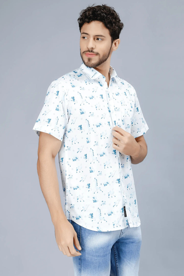 Men's Multi Color Trendy Style Printed Casual Shirt