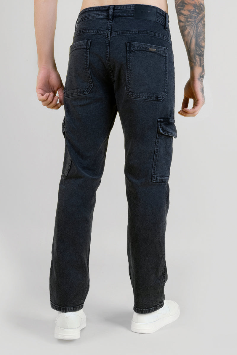 Men's Regular Fit Acru Denim Cargo - Grey Black