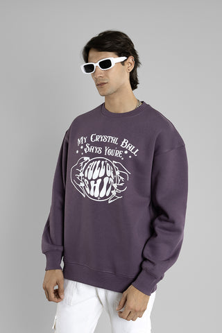 Oversized Printed Sweatshirt For Men (Purple)