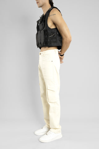 Ivory Color Cargo Pants for Men