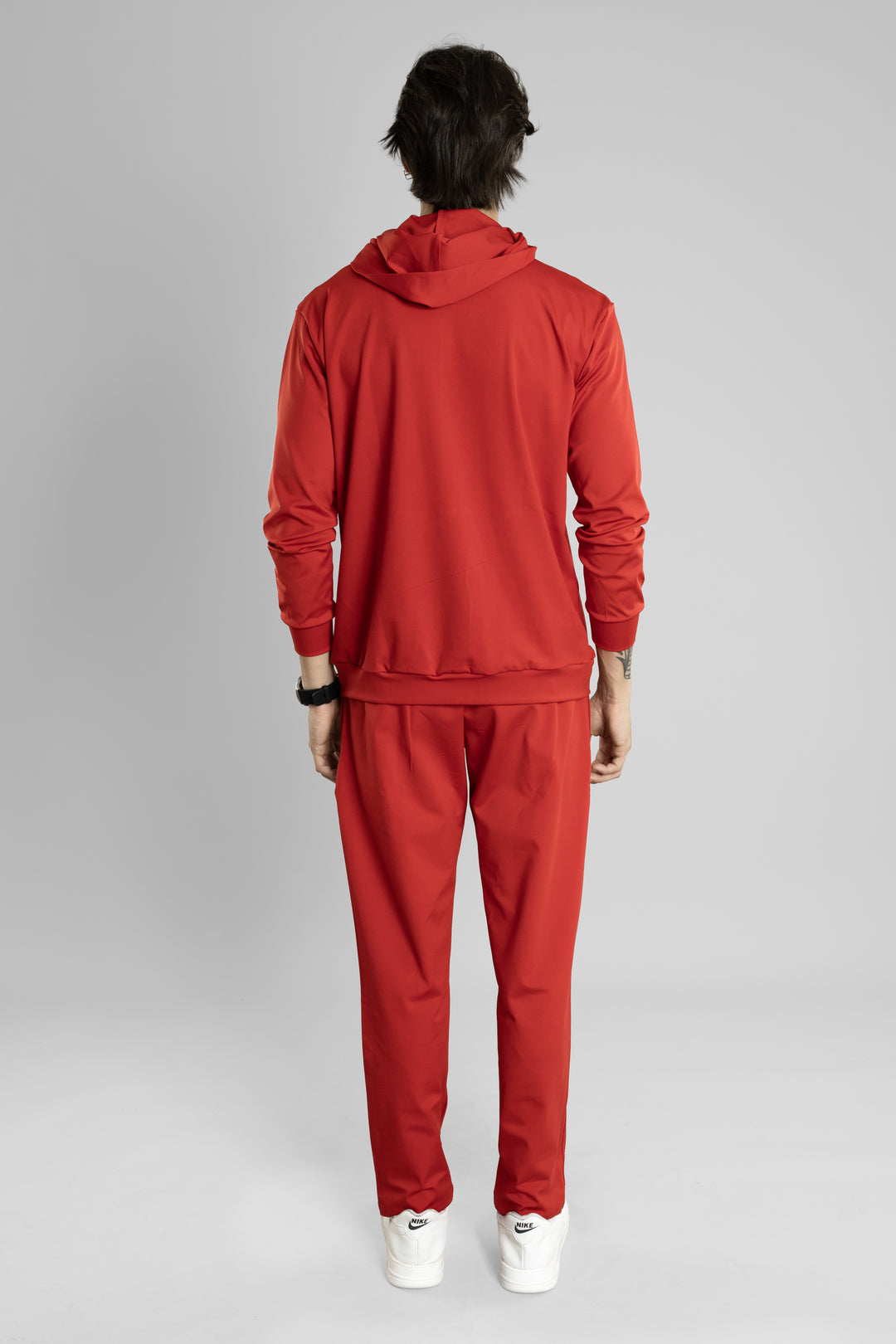 Regular Fit Stretchable Tracksuit (Red)