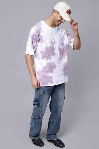 Men's Premium Multicolor Oversized Pink White Tie Dye Tee shirt