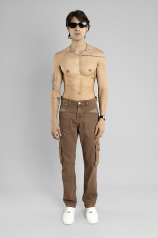 Coffee Brown Colour Denim Cargo Trouser