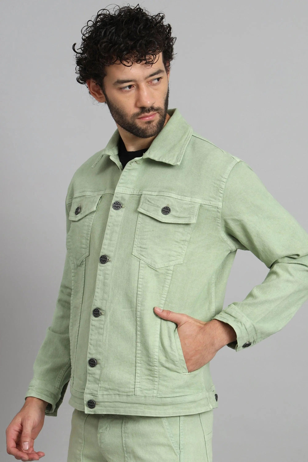 Regular Fit Pista Color Denim Jacket for Men - Peplos Jeans 