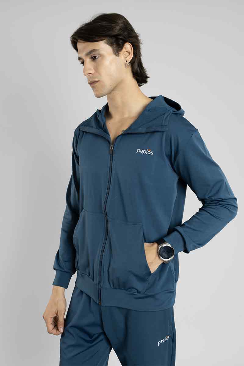 Regular Fit Stretchable Tracksuit (Airforce Blue)