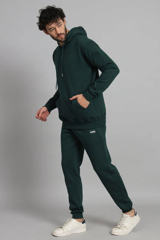 Men's Bottle Green Premium Cotton Joggers