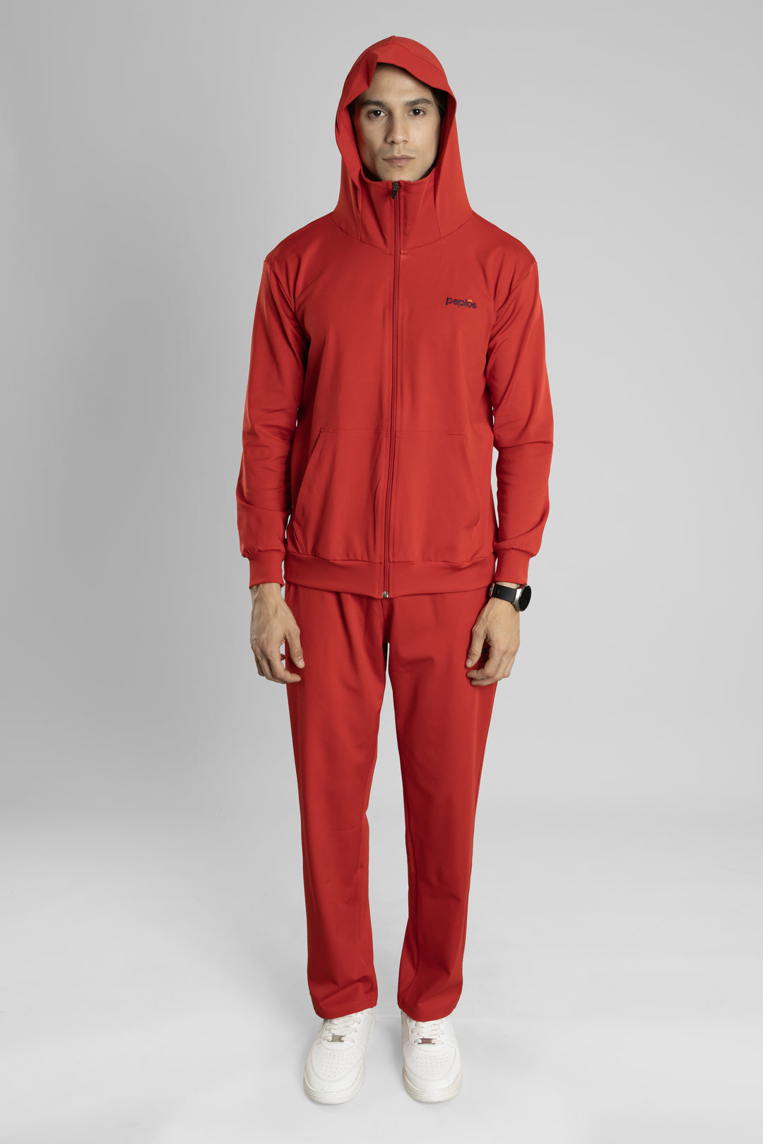 Regular Fit Stretchable Tracksuit (Red)