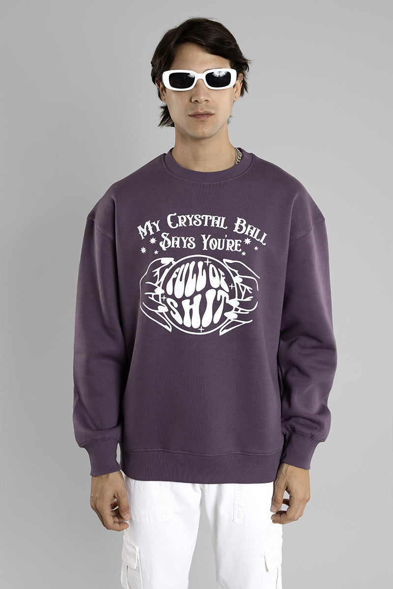 Oversized Printed Sweatshirt For Men (Purple)