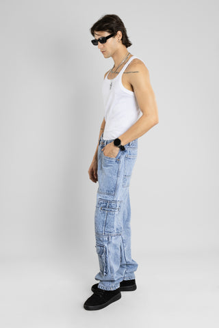 Utility Cargo Pants for Men (Light Blue)