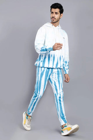 REGULAR FIT SOLID WHITE TIE & DYE PREMIUM JOGGERS FOR MEN