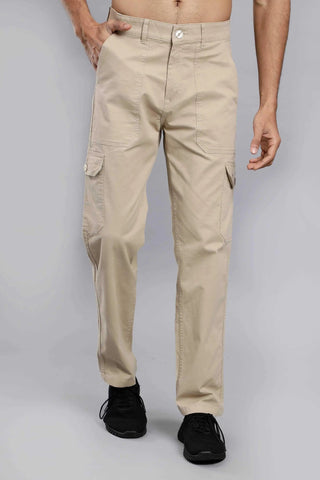 Men's Loose Fit Multiple Pocket Khaki Premium Cargo Pant