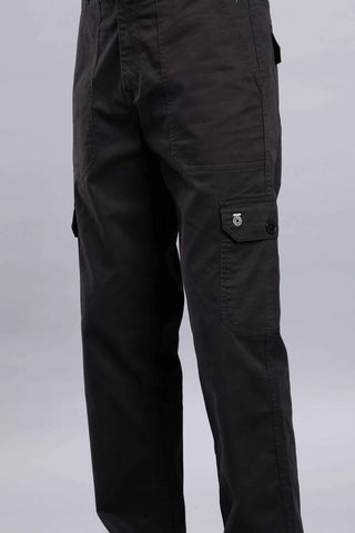 Men's Loose Fit Multiple Pockets Black Cargo Pant