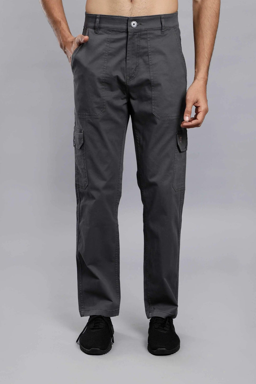 Buy DENIM UNCLE Men Wide Leg 6 Pocket Cargo Denim Jeans (28, Black) at