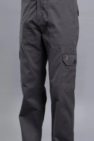 Men's Loose Fit Multiple Pockets Dark Grey Cargo Pant