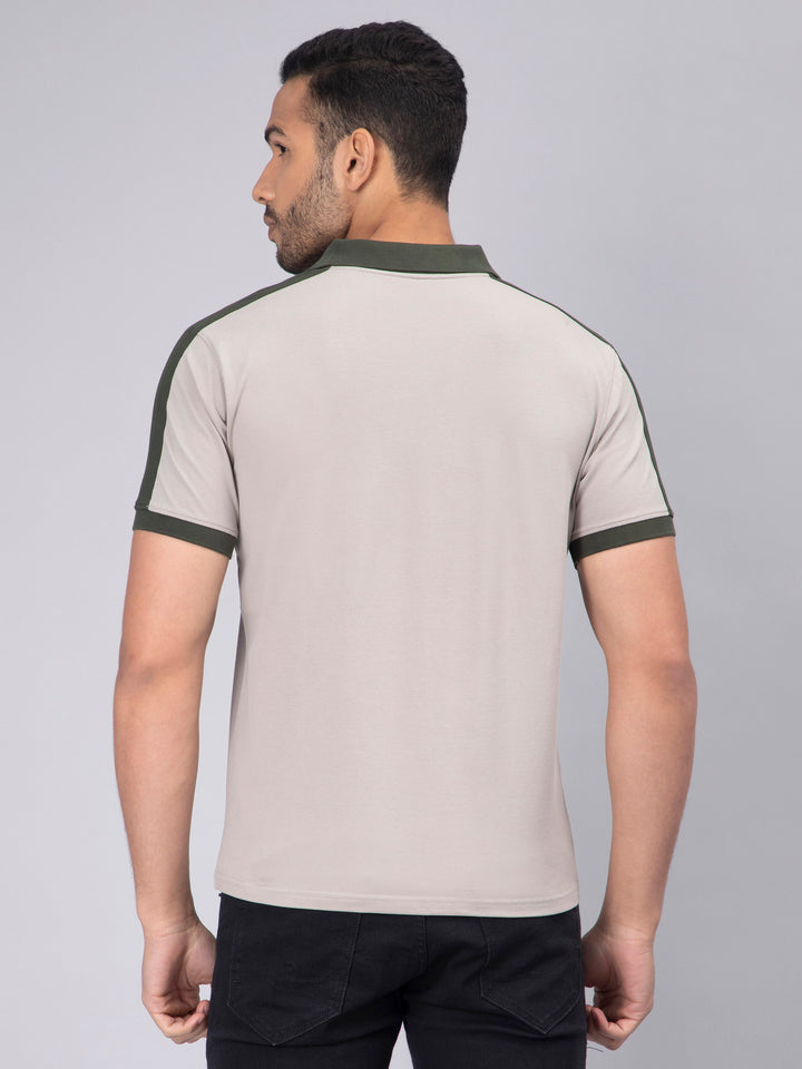 Men's Polo Neck Grey Premium Cotton T-shirt