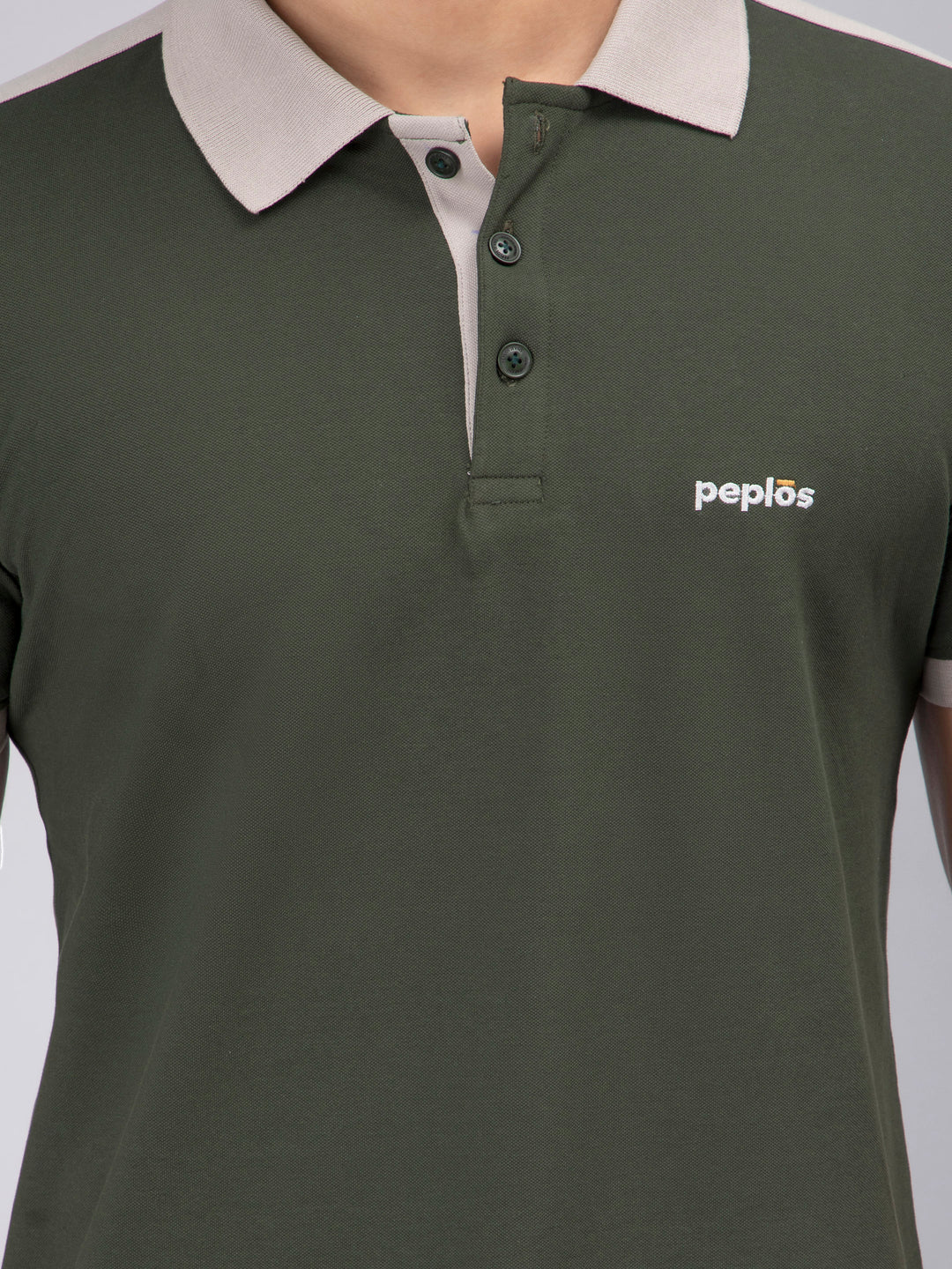 Men's Polo Neck Bottle Green Premium Cotton T-shirt