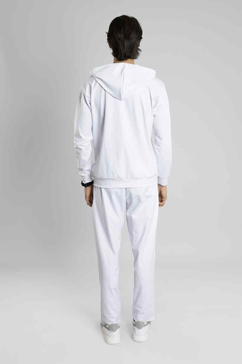 Regular Fit Stretchable Tracksuit (White)