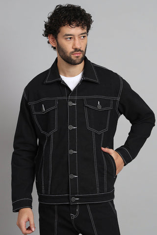 Black Color Denim Jacket for Men